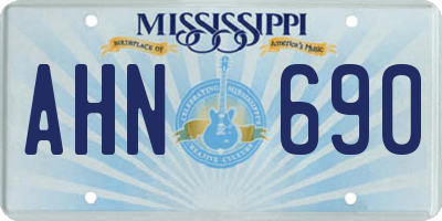 MS license plate AHN690