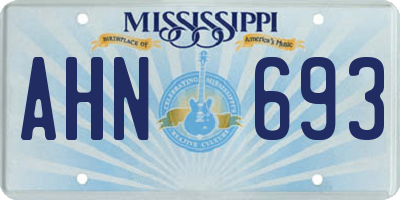 MS license plate AHN693