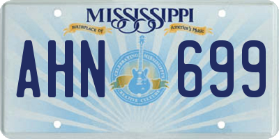 MS license plate AHN699