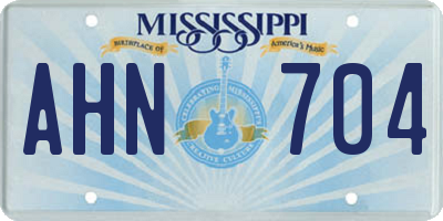 MS license plate AHN704