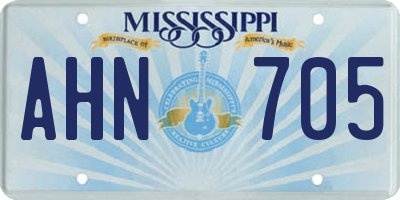 MS license plate AHN705