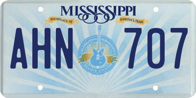 MS license plate AHN707