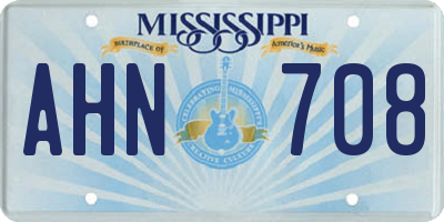 MS license plate AHN708