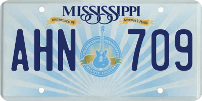 MS license plate AHN709