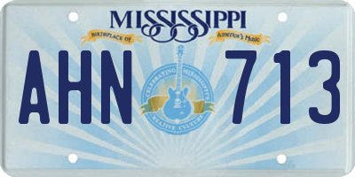MS license plate AHN713