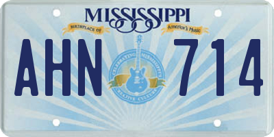 MS license plate AHN714