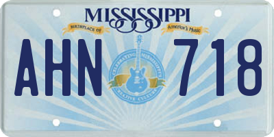 MS license plate AHN718