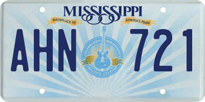 MS license plate AHN721