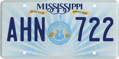 MS license plate AHN722