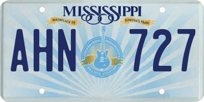MS license plate AHN727