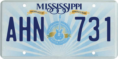 MS license plate AHN731