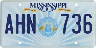 MS license plate AHN736