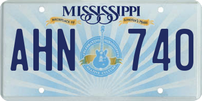 MS license plate AHN740