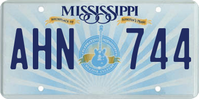 MS license plate AHN744