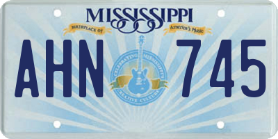 MS license plate AHN745