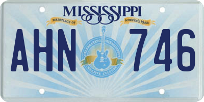 MS license plate AHN746
