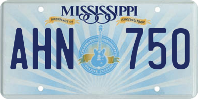 MS license plate AHN750