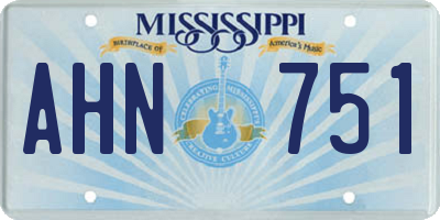 MS license plate AHN751