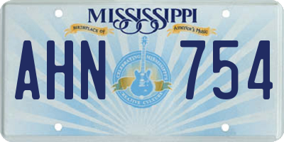 MS license plate AHN754
