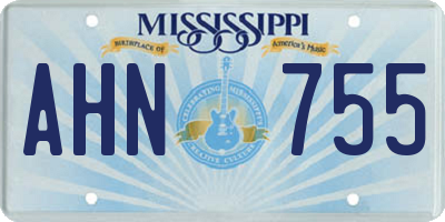 MS license plate AHN755