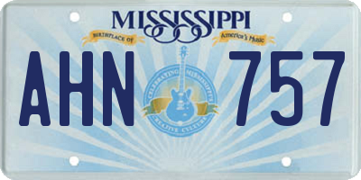 MS license plate AHN757