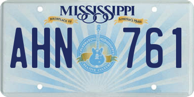 MS license plate AHN761