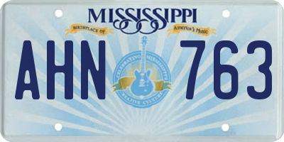 MS license plate AHN763