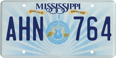 MS license plate AHN764