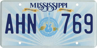 MS license plate AHN769