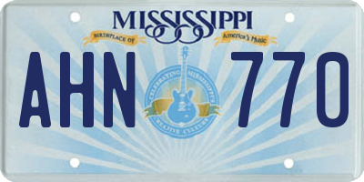 MS license plate AHN770