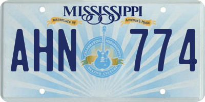 MS license plate AHN774