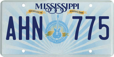 MS license plate AHN775