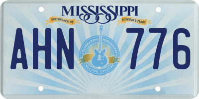 MS license plate AHN776
