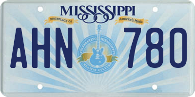 MS license plate AHN780