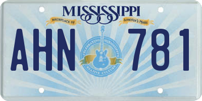 MS license plate AHN781