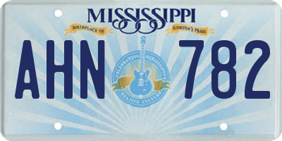 MS license plate AHN782
