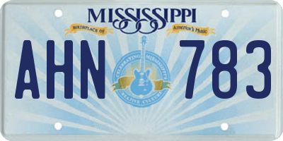 MS license plate AHN783