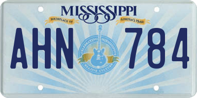 MS license plate AHN784