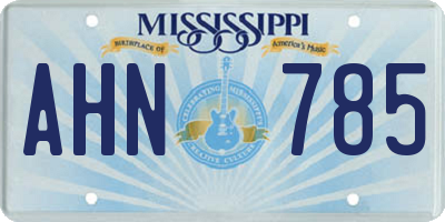 MS license plate AHN785