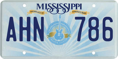 MS license plate AHN786