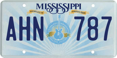 MS license plate AHN787