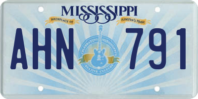 MS license plate AHN791