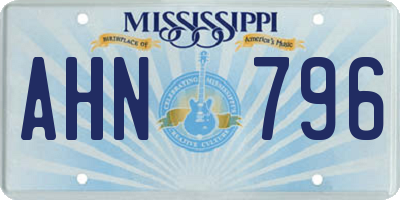 MS license plate AHN796