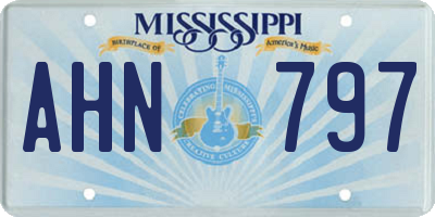 MS license plate AHN797