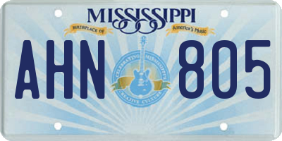 MS license plate AHN805