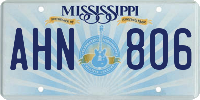 MS license plate AHN806