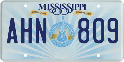 MS license plate AHN809