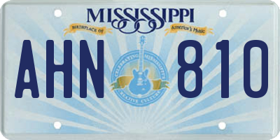 MS license plate AHN810