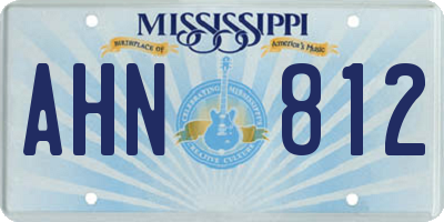 MS license plate AHN812