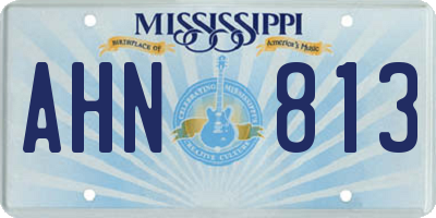 MS license plate AHN813